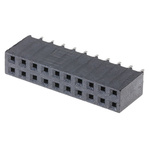 Samtec SSW Series Straight Through Hole Mount PCB Socket, 20-Contact, 2-Row, 2.54mm Pitch, Solder Termination