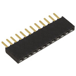 Samtec SSW Series Straight Through Hole Mount PCB Socket, 12-Contact, 1-Row, 2.54mm Pitch, Solder Termination