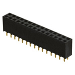 Samtec SSW Series Straight Through Hole Mount PCB Socket, 30-Contact, 2-Row, 2.54mm Pitch, Solder Termination