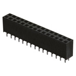Samtec SSW Series Straight Through Hole Mount PCB Socket, 30-Contact, 2-Row, 2.54mm Pitch, Solder Termination