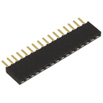 Samtec SSW Series Straight Through Hole Mount PCB Socket, 16-Contact, 1-Row, 2.54mm Pitch, Solder Termination