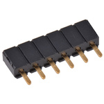 Samtec SLW Series Straight Through Hole Mount PCB Socket, 6-Contact, 1-Row, 2.54mm Pitch, Solder Termination