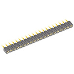 Samtec SLW Series Straight Through Hole Mount PCB Socket, 20-Contact, 1-Row, 2.54mm Pitch, Solder Termination