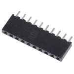 Samtec SQT Series Straight Through Hole Mount PCB Socket, 10-Contact, 1-Row, 2mm Pitch, Solder Termination