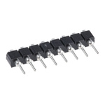 Samtec SS Series Straight Through Hole Mount PCB Socket, 8-Contact, 1-Row, 2.54mm Pitch, Solder Termination