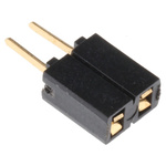 Samtec SSA Series Straight Through Hole Mount PCB Socket, 2-Contact, 1-Row, 2.54mm Pitch, Solder Termination