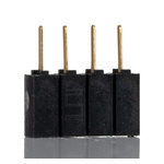 Samtec SSA Series Straight Through Hole Mount PCB Socket, 4-Contact, 1-Row, 2.54mm Pitch, Solder Termination