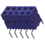 Amphenol ICC 71991 Series Straight Through Hole Mount PCB Socket, 10-Contact, 2-Row, 2.54mm Pitch, Solder Termination