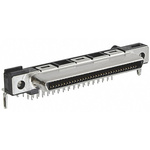 TE Connectivity CHAMP Series Right Angle Through Hole Mount PCB Socket, 68-Contact, 2-Row, 1.6mm Pitch, Solder