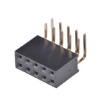 Wurth Elektronik WR-PHD Series Right Angle Through Hole Mount PCB Socket, 10-Contact, 2-Row, 2.54mm Pitch, Solder