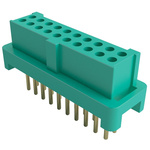 HARWIN Gecko Series Straight Through Hole Mount PCB Socket, 10-Contact, 2-Row, 1.25mm Pitch, Solder Termination