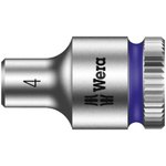 Wera 4mm Hex Socket With 1/4 in Drive , Length 23 mm