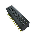 Samtec MLE Series Right Angle Surface Mount PCB Socket, 20-Contact, 2-Row, 1mm Pitch, Solder Termination