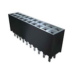 Samtec SQW Series Straight Through Hole Mount PCB Socket, 20-Contact, 2-Row, 2mm Pitch, Solder Termination