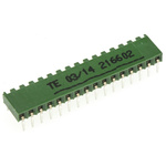 TE Connectivity AMPMODU HV190 Series Right Angle Through Hole Mount PCB Socket, 16-Contact, 1-Row, 2.54mm Pitch, Solder