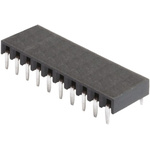 HARWIN Right Angle Through Hole Mount PCB Socket, 10-Contact, 1-Row, 2.54mm Pitch, Solder Termination