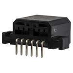 TE Connectivity MULTILOCK 040 Series Right Angle Through Hole Mount PCB Socket, 6-Contact, 1-Row, 2.5mm Pitch, Solder