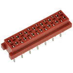 Amphenol TMM Series Straight Through Hole Mount PCB Socket, 14-Contact, 2-Row, 1.27mm Pitch, Solder Termination