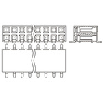 Samtec SSM Series Right Angle Surface Mount PCB Socket, 40-Contact, 2-Row, 2.54mm Pitch, Solder Termination