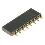 Samtec SSQ Series Straight Through Hole Mount PCB Socket, 8-Contact, 1-Row, 2.54mm Pitch, Solder Termination