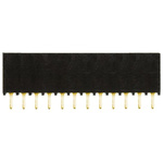 Samtec SSQ Series Straight Through Hole Mount PCB Socket, 12-Contact, 1-Row, 2.54mm Pitch, Solder Termination