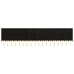 Samtec SSQ Series Straight Through Hole Mount PCB Socket, 18-Contact, 1-Row, 2.54mm Pitch, Solder Termination