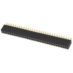 Samtec SSQ Series Straight Through Hole Mount PCB Socket, 60-Contact, 2-Row, 2.54mm Pitch, Solder Termination