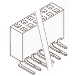 Samtec SSW Series Right Angle Through Hole Mount PCB Socket, 4-Contact, 2-Row, 2.54mm Pitch, Solder Termination