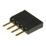 Samtec SSW Series Straight Through Hole Mount PCB Socket, 4-Contact, 1-Row, 2.54mm Pitch, Solder Termination