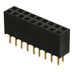 Samtec SSW Series Straight Through Hole Mount PCB Socket, 18-Contact, 2-Row, 2.54mm Pitch, Solder Termination