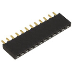 Samtec SSW Series Straight Through Hole Mount PCB Socket, 12-Contact, 1-Row, 2.54mm Pitch, Solder Termination