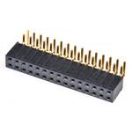 Samtec SSW Series Right Angle Through Hole Mount PCB Socket, 30-Contact, 2-Row, 2.54mm Pitch, Solder Termination