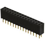 Samtec SSW Series Straight Through Hole Mount PCB Socket, 30-Contact, 2-Row, 2.54mm Pitch, Solder Termination