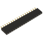 Samtec SSW Series Straight Through Hole Mount PCB Socket, 18-Contact, 1-Row, 2.54mm Pitch, Solder Termination