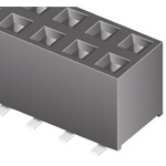 Samtec TLE Series Straight Surface Mount PCB Socket, 6-Contact, 2-Row, 2mm Pitch, Solder Termination