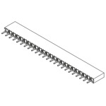 Samtec BCS Series Straight Through Hole Mount PCB Socket, 24-Contact, 1-Row, 2.54mm Pitch, Solder Termination