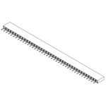 Samtec BCS Series Straight Through Hole Mount PCB Socket, 40-Contact, 1-Row, 2.54mm Pitch, Solder Termination