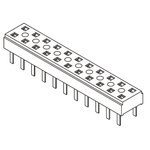Samtec CLT Series Straight Through Hole Mount PCB Socket, 20-Contact, 2-Row, 2mm Pitch, Solder Termination