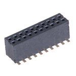 Samtec FLE Series Straight Surface Mount PCB Socket, 20-Contact, 2-Row, 1.27mm Pitch, SMT Termination