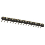 Samtec SL Series Straight Through Hole Mount PCB Socket, 16-Contact, 1-Row, 2.54mm Pitch, Solder Termination