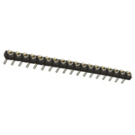 Samtec SL Series Straight Through Hole Mount PCB Socket, 18-Contact, 1-Row, 2.54mm Pitch, Solder Termination