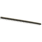 Samtec SL Series Straight Through Hole Mount PCB Socket, 28-Contact, 1-Row, 2.54mm Pitch, Solder Termination