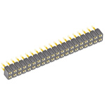 Samtec SLW Series Straight Through Hole Mount PCB Socket, 40-Contact, 2-Row, 2.54mm Pitch, Solder Termination