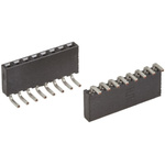 Samtec SQT Series Right Angle Through Hole Mount PCB Socket, 10-Contact, 1-Row, 2mm Pitch, Solder Termination