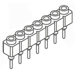 Samtec SS Series Straight Through Hole Mount PCB Socket, 7-Contact, 1-Row, 2.54mm Pitch, Solder Termination