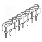 Samtec SS Series Straight Through Hole Mount PCB Socket, 8-Contact, 1-Row, 2.54mm Pitch, Solder Termination