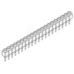 Samtec SS Series Straight Through Hole Mount PCB Socket, 20-Contact, 1-Row, 2.54mm Pitch, Solder Termination