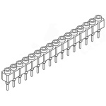 Samtec SS Series Straight Through Hole Mount PCB Socket, 16-Contact, 1-Row, 2.54mm Pitch, Solder Termination
