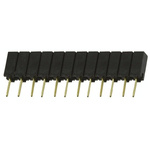 Samtec SSA Series Straight Through Hole Mount PCB Socket, 12-Contact, 1-Row, 2.54mm Pitch, Solder Termination