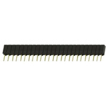 Samtec SSA Series Straight Through Hole Mount PCB Socket, 25-Contact, 1-Row, 2.54mm Pitch, Solder Termination